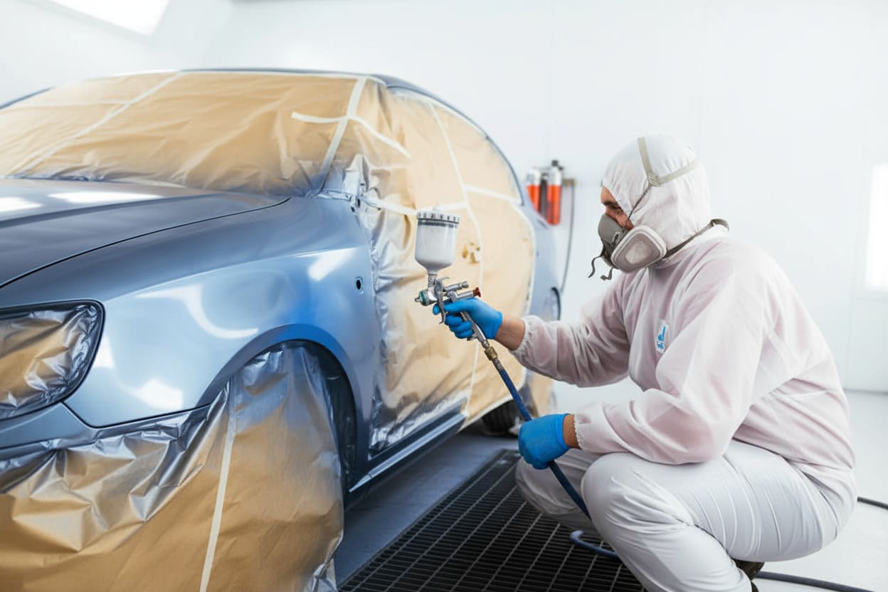 покраска переднего крыла авто